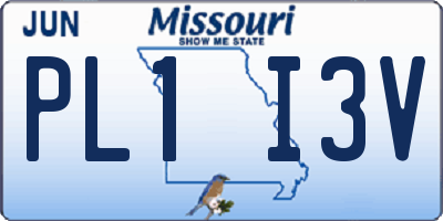 MO license plate PL1I3V