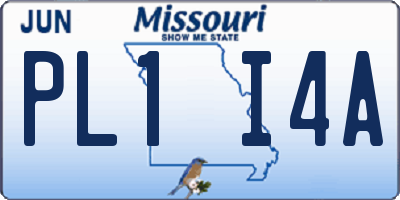 MO license plate PL1I4A