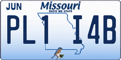 MO license plate PL1I4B
