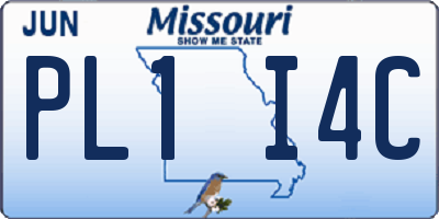 MO license plate PL1I4C