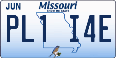 MO license plate PL1I4E
