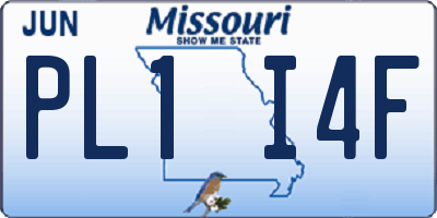 MO license plate PL1I4F
