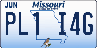 MO license plate PL1I4G