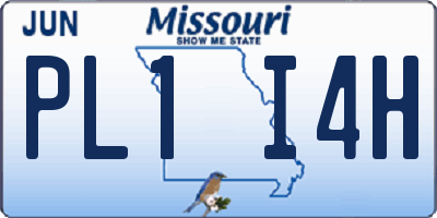 MO license plate PL1I4H