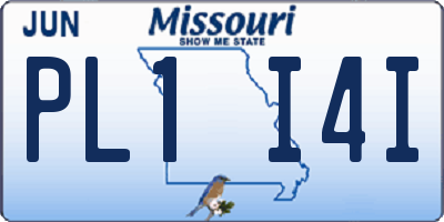 MO license plate PL1I4I