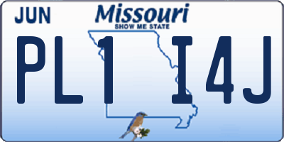 MO license plate PL1I4J