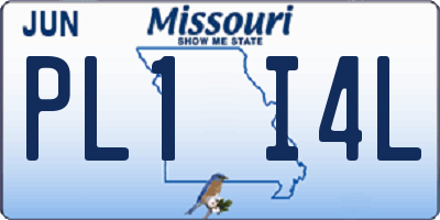 MO license plate PL1I4L