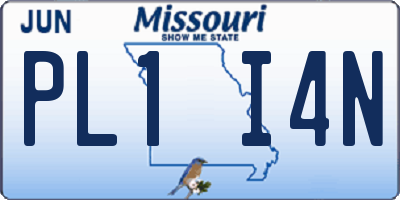 MO license plate PL1I4N