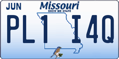 MO license plate PL1I4Q