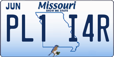 MO license plate PL1I4R