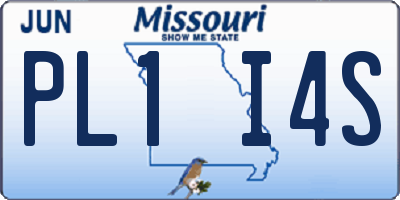 MO license plate PL1I4S