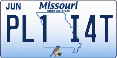 MO license plate PL1I4T