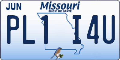 MO license plate PL1I4U