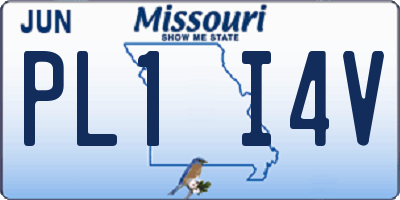 MO license plate PL1I4V