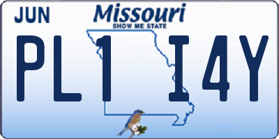 MO license plate PL1I4Y