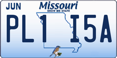MO license plate PL1I5A