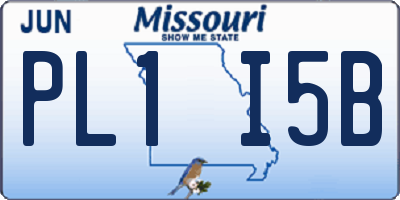 MO license plate PL1I5B