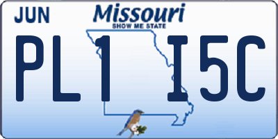 MO license plate PL1I5C