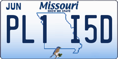 MO license plate PL1I5D