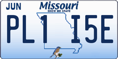 MO license plate PL1I5E