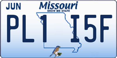 MO license plate PL1I5F