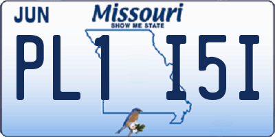 MO license plate PL1I5I