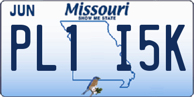 MO license plate PL1I5K