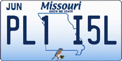 MO license plate PL1I5L