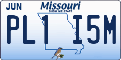MO license plate PL1I5M