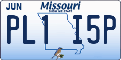 MO license plate PL1I5P