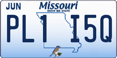 MO license plate PL1I5Q