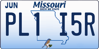 MO license plate PL1I5R