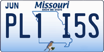 MO license plate PL1I5S