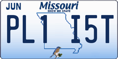 MO license plate PL1I5T