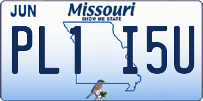 MO license plate PL1I5U