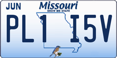MO license plate PL1I5V