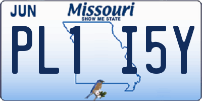 MO license plate PL1I5Y