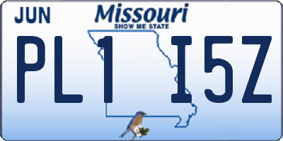 MO license plate PL1I5Z