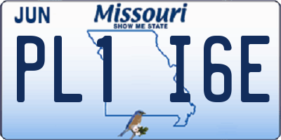 MO license plate PL1I6E