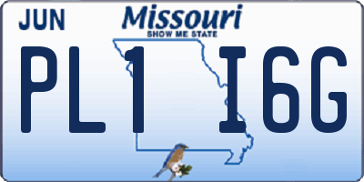 MO license plate PL1I6G