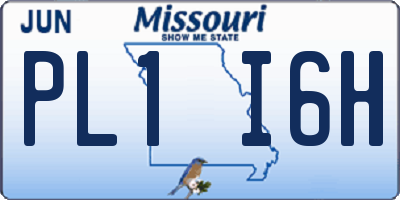 MO license plate PL1I6H