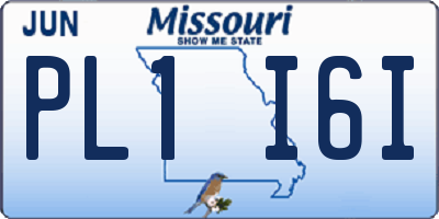 MO license plate PL1I6I