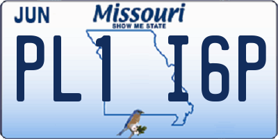 MO license plate PL1I6P