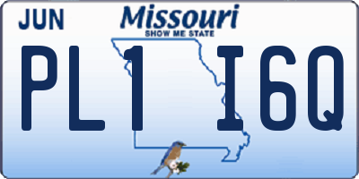 MO license plate PL1I6Q