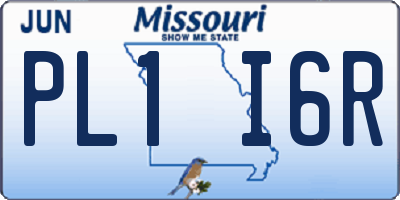MO license plate PL1I6R
