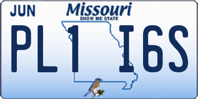 MO license plate PL1I6S