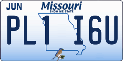 MO license plate PL1I6U