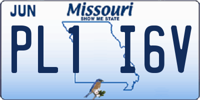 MO license plate PL1I6V