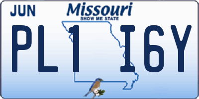 MO license plate PL1I6Y