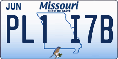 MO license plate PL1I7B